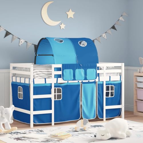 Qnhdfrt Hochbett für Kinder aus Massivholz Kiefer mit Vorhang-Set und Tunnel 90x190 cm Weiß Sicherheitsgeländer und Stauraum für Kinderzimmer Qnhdfrt Hochbett für Kinder aus Massivholz Kiefer mit Vorhang-Set und Tunnel 90x190 cm Weiß Sicherheitsgeländer und Stauraum für Kinderzimmer von Qnhdfrt