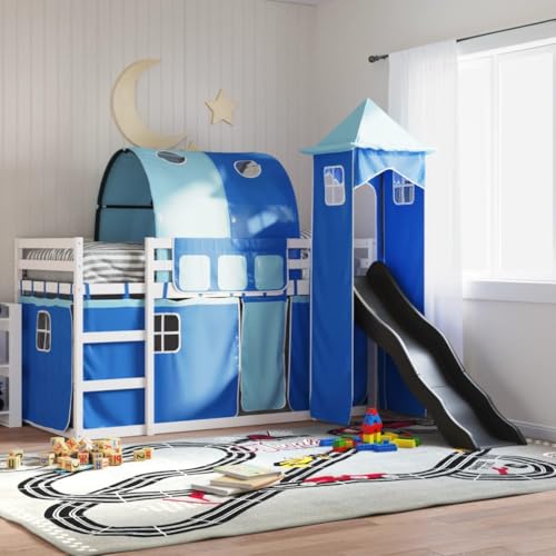 Qnhdfrt Hochbett mit Rutsche aus Massivholz Weiß Anthrazit 90x200 cm Etagenbett mit Vorhängen und Rausfallschutz für Kinderzimmer ab 6 Jahren Qnhdfrt Hochbett mit Rutsche aus Massivholz Weiß Anthrazit 90x200 cm Etagenbett mit Vorhängen und Rausfallschutz für Kinderzimmer ab 6 Jahren von Qnhdfrt