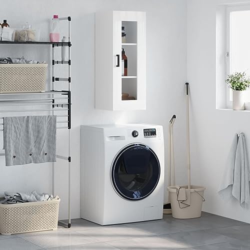 Qnhdfrt Hochglanz-Weißer Wandschrank 34,5x34x90 cm mit Glas – Elegantes Design für Wandmontage oder als Highboard im Wohnzimmer Schlafzimmer Büro Qnhdfrt Hochglanz-Weißer Wandschrank 34,5x34x90 cm mit Glas – Elegantes Design für Wandmontage oder als Highboard im Wohnzimmer Schlafzimmer Büro von Qnhdfrt