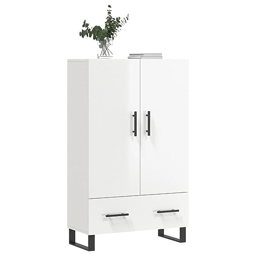 Qnhdfrt Hochglanz-Weißes Highboard Sideboard 69,5x31x115 cm Holzwerkstoff mit Metallbeinen Moderner Stauraum für Wohnzimmer Küche Flur Qnhdfrt Hochglanz-Weißes Highboard Sideboard 69,5x31x115 cm Holzwerkstoff mit Metallbeinen Moderner Stauraum für Wohnzimmer Küche Flur von Qnhdfrt