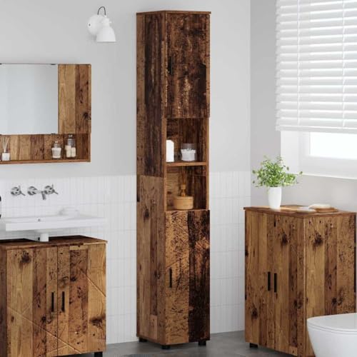 Qnhdfrt Hochschrank Altholz 30 x 35 x 192 cm Holzwerkstoff Badmöbel mit verstellbaren Füßen und Wandbefestigung Modernes Design für Badezimmer Flur Küche Qnhdfrt Hochschrank Altholz 30 x 35 x 192 cm Holzwerkstoff Badmöbel mit verstellbaren Füßen und Wandbefestigung Modernes Design für Badezimmer Flur Küche von Qnhdfrt