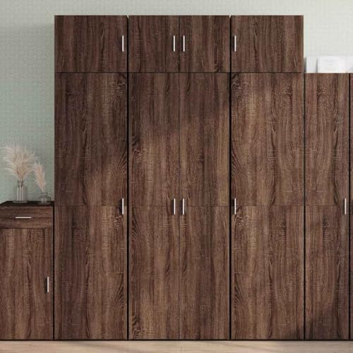Qnhdfrt Hochschrank Eichen-Optik Braun Holzwerkstoff 70x42,5x225 cm mit 8 Fächern Aufbewahrungsschrank für Wohnzimmer Küche Badezimmer Schlafzimmer platzsparend und robust von Qnhdfrt