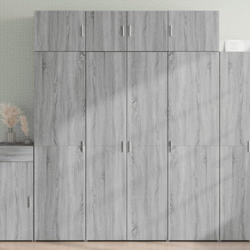 Qnhdfrt Hochschrank Grau Sonoma 80x42,5x225 cm aus Holzwerkstoff Aufbewahrungsschrank Robust Langlebig Platzsparend für Küche Wohnzimmer Schlafzimmer Büro von Qnhdfrt