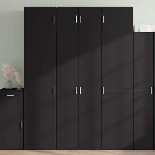 Qnhdfrt Hochschrank Schwarz 70x42,5x225 cm Holzwerkstoff Aufbewahrungsschrank mit 8 Fächern Robust und Langlebig für Küche Wohnzimmer Badezimmer Büro Qnhdfrt Hochschrank Schwarz 70x42,5x225 cm Holzwerkstoff Aufbewahrungsschrank mit 8 Fächern Robust und Langlebig für Küche Wohnzimmer Badezimmer Büro von Qnhdfrt