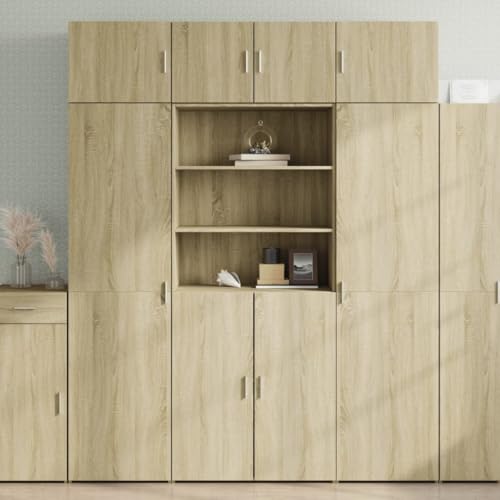 Qnhdfrt Hochschrank Sonoma-Eiche aus Holzwerkstoff 80x42,5x225 cm mit 7 Fächern für vielseitigen Stauraum in Küche Wohnzimmer Badezimmer Büro Garage robust und platzsparend Qnhdfrt Hochschrank Sonoma-Eiche aus Holzwerkstoff 80x42,5x225 cm mit 7 Fächern für vielseitigen Stauraum in Küche Wohnzimmer Badezimmer Büro Garage robust und platzsparend von Qnhdfrt
