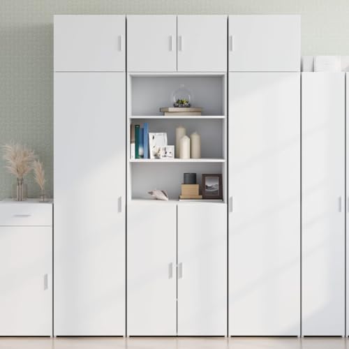 Qnhdfrt Hochschrank Weiß aus Holzwerkstoff 70x42,5x225 cm mit 7 Fächern - Platzsparender Aufbewahrungsschrank für Wohnzimmer, Küche, Schlafzimmer, Badezimmer und Büro Qnhdfrt Hochschrank Weiß aus Holzwerkstoff 70x42,5x225 cm mit 7 Fächern - Platzsparender Aufbewahrungsschrank für Wohnzimmer, Küche, Schlafzimmer, Badezimmer und Büro von Qnhdfrt
