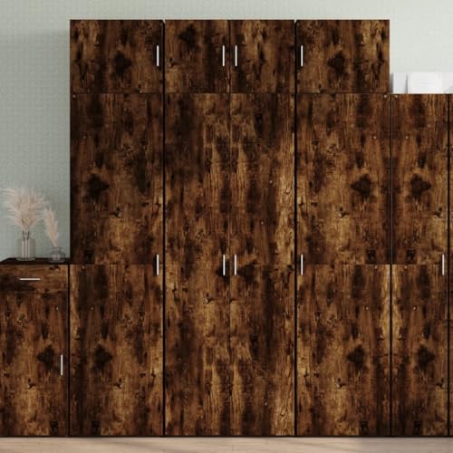 Qnhdfrt Hochschrank in Räuchereiche 70x42,5x225 cm aus Holzwerkstoff – Robuster Aufbewahrungsschrank mit 6 Fächern für Küche Wohnzimmer Bad Büro und Flur Qnhdfrt Hochschrank in Räuchereiche 70x42,5x225 cm aus Holzwerkstoff – Robuster Aufbewahrungsschrank mit 6 Fächern für Küche Wohnzimmer Bad Büro und Flur von Qnhdfrt