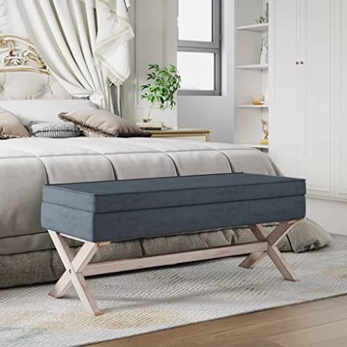 Qnhdfrt Hocker mit Stauraum Dunkelgrau 110x45x49 cm Samtbezug Französischer Vintage Stil Praktische Sitzbank für Flur Schlafzimmer und Esszimmer Qnhdfrt Hocker mit Stauraum Dunkelgrau 110x45x49 cm Samtbezug Französischer Vintage Stil Praktische Sitzbank für Flur Schlafzimmer und Esszimmer von Qnhdfrt
