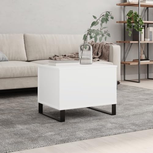 Qnhdfrt Höhenverstellbarer Couchtisch Beistelltisch Weiß 60x44,5x45 cm Holzwerkstoff Moderner Wohnzimmertisch mit Stauraum von Qnhdfrt
