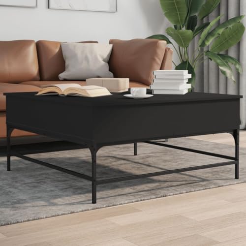 Qnhdfrt Höhenverstellbarer Couchtisch Schwarz mit Stauraum 95x95x45 cm Holzwerkstoff und Metall Robust für Wohnzimmer Sofa Qnhdfrt Höhenverstellbarer Couchtisch Schwarz mit Stauraum 95x95x45 cm Holzwerkstoff und Metall Robust für Wohnzimmer Sofa von Qnhdfrt