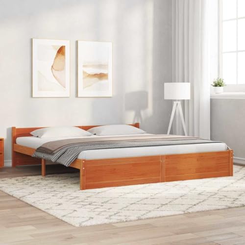 Qnhdfrt Holzbettgestell 180x200 cm Kiefer massiv Wachsbraun Modernes Doppelbett mit robustem Lattenrahmen Minimalistisches Design für Erwachsene Jugendliche und Gästezimmer Qnhdfrt Holzbettgestell 180x200 cm Kiefer massiv Wachsbraun Modernes Doppelbett mit robustem Lattenrahmen Minimalistisches Design für Erwachsene Jugendliche und Gästezimmer von Qnhdfrt