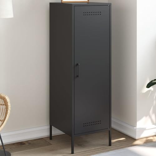 Qnhdfrt Industrial Highboard Schrank Schwarz aus Stahl 36x39x113 cm – Robustes Design mit 3 Fächern für Stauraum im Wohnzimmer Schlafzimmer oder Flur Qnhdfrt Industrial Highboard Schrank Schwarz aus Stahl 36x39x113 cm – Robustes Design mit 3 Fächern für Stauraum im Wohnzimmer Schlafzimmer oder Flur von Qnhdfrt
