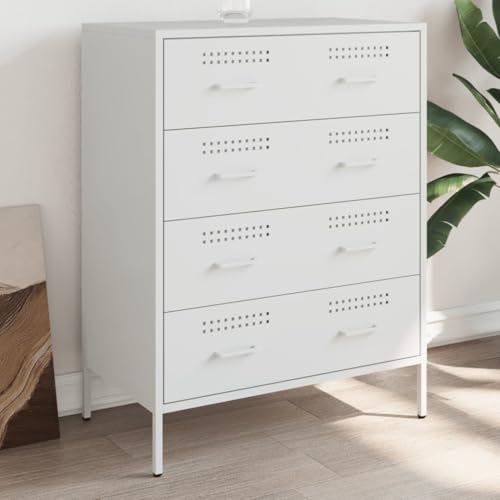 Qnhdfrt Industrial Sideboard Weiß Stahl Schrank mit 4 Schubladen Robustes Gestell 68x39x89 cm für Wohnzimmer und Schlafzimmer Möbel Qnhdfrt Industrial Sideboard Weiß Stahl Schrank mit 4 Schubladen Robustes Gestell 68x39x89 cm für Wohnzimmer und Schlafzimmer Möbel von Qnhdfrt
