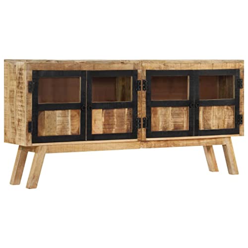 Qnhdfrt Industrial Sideboard aus Massivholz Mango Braun Schwarz 160x30x76 cm Breit mit Türen und Viel Stauraum für Wohnzimmer Küche Flur Büro Qnhdfrt Industrial Sideboard aus Massivholz Mango Braun Schwarz 160x30x76 cm Breit mit Türen und Viel Stauraum für Wohnzimmer Küche Flur Büro von Qnhdfrt