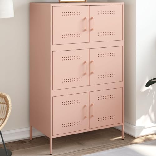 Qnhdfrt Industrielles Highboard Rosa Stahl Schrank für Wohnzimmer Schlafzimmer 68x39x113 cm mit 6 Fächern Robust Langlebig Stauraum Lösung Qnhdfrt Industrielles Highboard Rosa Stahl Schrank für Wohnzimmer Schlafzimmer 68x39x113 cm mit 6 Fächern Robust Langlebig Stauraum Lösung von Qnhdfrt