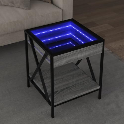 Qnhdfrt Infinity-LED Couchtisch Grau Sonoma 40x40x49 cm mit RGB-Beleuchtung und Infinity-Spiegel robuster Beistelltisch für Wohnzimmer Schlafzimmer Qnhdfrt Infinity-LED Couchtisch Grau Sonoma 40x40x49 cm mit RGB-Beleuchtung und Infinity-Spiegel robuster Beistelltisch für Wohnzimmer Schlafzimmer von Qnhdfrt