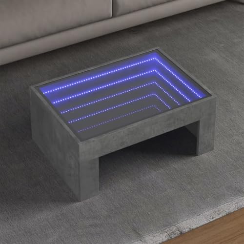 Qnhdfrt Infinity LED Couchtisch in Betongrau 70x50x30 cm aus Holzwerkstoff und Glas mit RGB-Beleuchtung robuster Tischplatte für vielseitige Nutzung als Beistelltisch oder Nachttisch im Wohnbereich Qnhdfrt Infinity LED Couchtisch in Betongrau 70x50x30 cm aus Holzwerkstoff und Glas mit RGB-Beleuchtung robuster Tischplatte für vielseitige Nutzung als Beistelltisch oder Nachttisch im Wohnbereich von Qnhdfrt