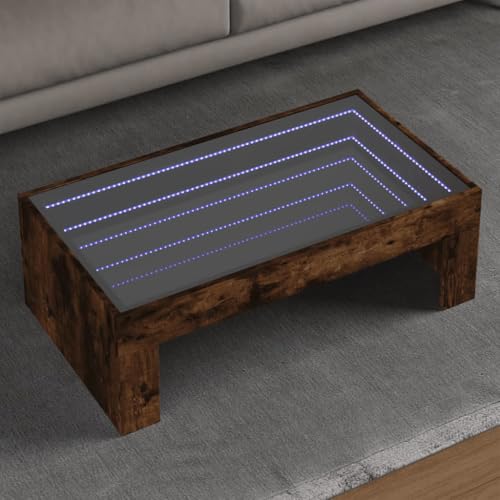 Qnhdfrt Infinity LED Couchtisch in Räuchereiche mit RGB-Beleuchtung Holzwerkstoff Glas 90x50x30 cm für Wohnzimmer Schlafzimmer und als Beistelltisch Qnhdfrt Infinity LED Couchtisch in Räuchereiche mit RGB-Beleuchtung Holzwerkstoff Glas 90x50x30 cm für Wohnzimmer Schlafzimmer und als Beistelltisch von Qnhdfrt