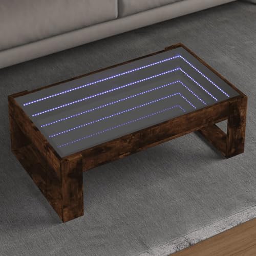 Qnhdfrt Infinity-LED Couchtisch mit Spiegel Räuchereiche 90x53x30 cm Robuster Beistelltisch mit RGB-Beleuchtung für Wohnzimmer Schlafzimmer und Dekoration Qnhdfrt Infinity-LED Couchtisch mit Spiegel Räuchereiche 90x53x30 cm Robuster Beistelltisch mit RGB-Beleuchtung für Wohnzimmer Schlafzimmer und Dekoration von Qnhdfrt