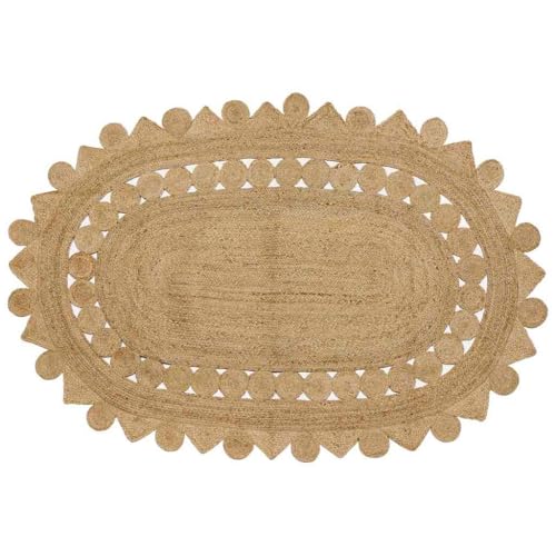 Qnhdfrt Jute Teppich Beige 152x245 cm handgeflochten Bohemian Wohnzimmerteppich faltbar natürliche Faser Robust für Living Room Bedroom Corridor Qnhdfrt Jute Teppich Beige 152x245 cm handgeflochten Bohemian Wohnzimmerteppich faltbar natürliche Faser Robust für Living Room Bedroom Corridor von Qnhdfrt