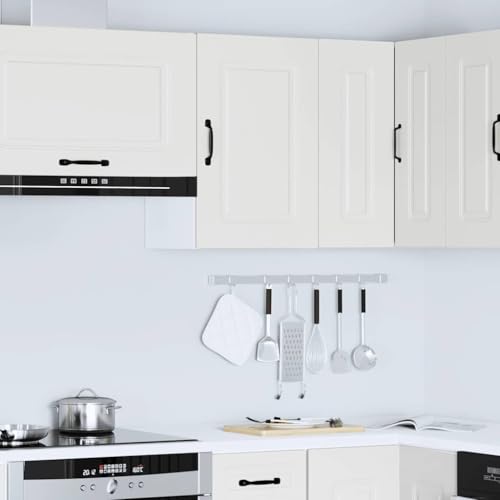 Qnhdfrt Kalmar Küchen Hängeschrank Weiß aus Holzwerkstoff Wandschrank 40x31x60cm mit Türen und Regalböden Robust Langlebig für Aufbewahrung in Küche Wohnzimmer Schlafzimmer von Qnhdfrt