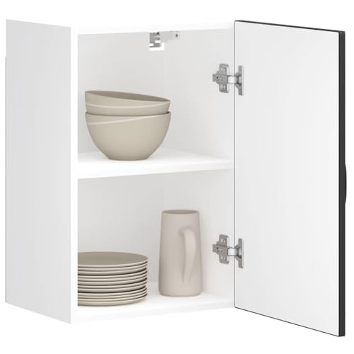 Qnhdfrt Kalmar Schwarz Küchen Hängeschrank aus Holzwerkstoff Wandschrank 40x31x60cm mit Robustem Design und Großzügigem Stauraum für Geschirr Töpfe in Küche Schlafzimmer Flur von Qnhdfrt