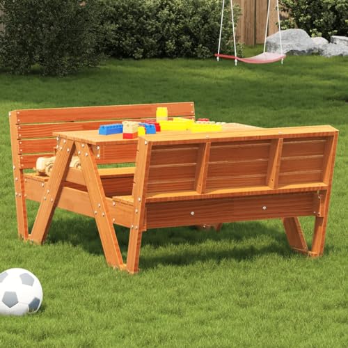 Qnhdfrt Kinder Picknicktisch 88x122x58 cm aus massivem Kiefernholz wachsbraun Tragkraft 110 kg pro Sitzplatz wetterfestes Gartentisch Set für Garten Balkon Camping Outdoor Esstisch ab 2 Jahre Qnhdfrt Kinder Picknicktisch 88x122x58 cm aus massivem Kiefernholz wachsbraun Tragkraft 110 kg pro Sitzplatz wetterfestes Gartentisch Set für Garten Balkon Camping Outdoor Esstisch ab 2 Jahre von Qnhdfrt