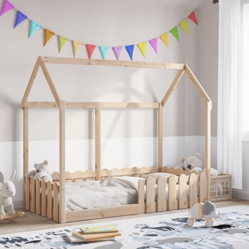 Qnhdfrt Kinderbett Hausbett 80x160 cm aus massivem Kiefernholz mit Lattenrost Stabiles Design und Sicherheitsgitter für süße Träume ab 4 Jahren Qnhdfrt Kinderbett Hausbett 80x160 cm aus massivem Kiefernholz mit Lattenrost Stabiles Design und Sicherheitsgitter für süße Träume ab 4 Jahren von Qnhdfrt