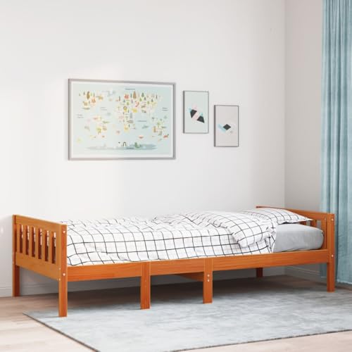 Qnhdfrt Kinderbett aus massiver Kiefer Wachsbraun 90x200 cm mit Lattenrost Stabiles Bettgestell für erholsamen Schlaf im Kinderzimmer Qnhdfrt Kinderbett aus massiver Kiefer Wachsbraun 90x200 cm mit Lattenrost Stabiles Bettgestell für erholsamen Schlaf im Kinderzimmer von Qnhdfrt