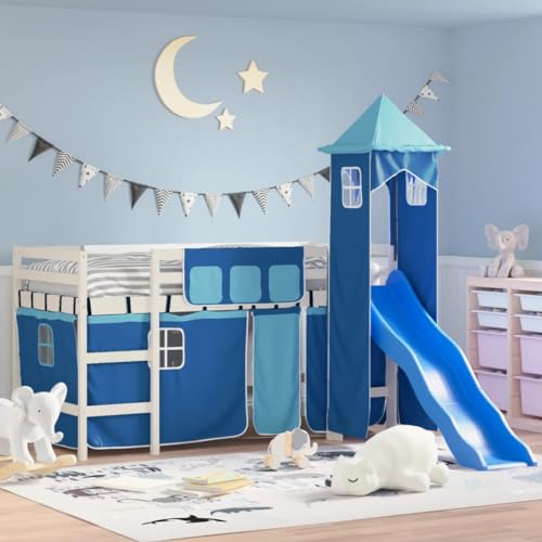 Qnhdfrt Kinderhochbett mit Rutsche und Vorhängen 80x200 cm Massivholz Kiefer Weiß Sicherheitsgeländer Stauraum für Kinderzimmer Spiel und Schlafkombination ab 6 Jahren Qnhdfrt Kinderhochbett mit Rutsche und Vorhängen 80x200 cm Massivholz Kiefer Weiß Sicherheitsgeländer Stauraum für Kinderzimmer Spiel und Schlafkombination ab 6 Jahren von Qnhdfrt