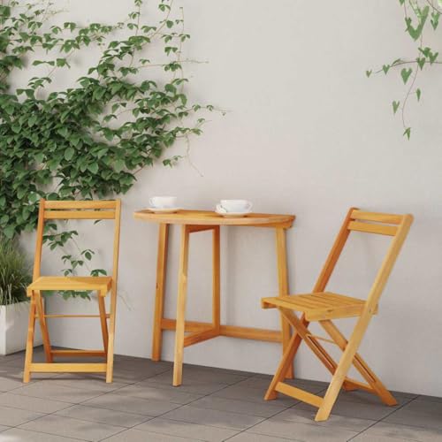 Qnhdfrt Klapp Bistro Set aus Massivholz Akazie mit 2 Stühlen Modernes Design Rechteckig Braun für Garten Terrasse und Balkon Qnhdfrt Klapp Bistro Set aus Massivholz Akazie mit 2 Stühlen Modernes Design Rechteckig Braun für Garten Terrasse und Balkon von Qnhdfrt