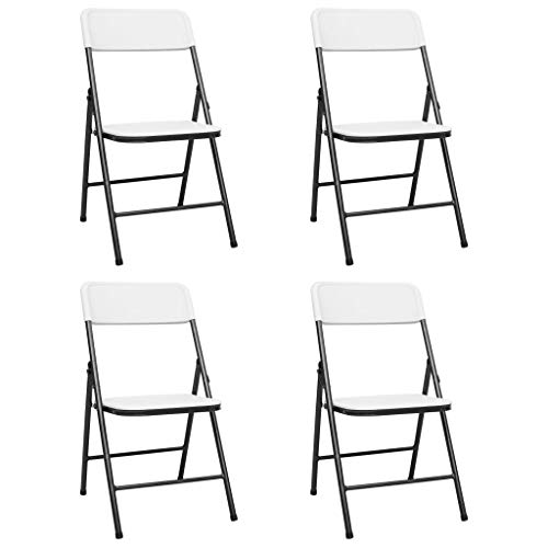 Qnhdfrt Klappbare Gartenstühle 4 Stück Weiß HDPE Metall Faltbar Leicht für Camping Strand Balkon Sportplatz Robustes Design mit 110kg Tragfähigkeit Qnhdfrt Klappbare Gartenstühle 4 Stück Weiß HDPE Metall Faltbar Leicht für Camping Strand Balkon Sportplatz Robustes Design mit 110kg Tragfähigkeit von Qnhdfrt