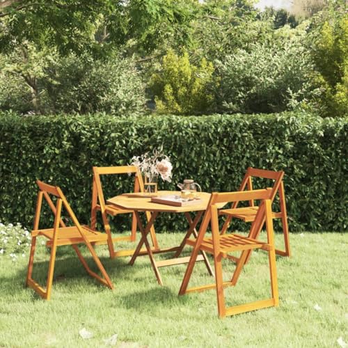 Qnhdfrt Klappbare Gartenstühle 4 Stück aus Massivholz Akazie Faltbare Outdoor Stühle für Garten Terrasse Balkon Robust und Langlebig von Qnhdfrt