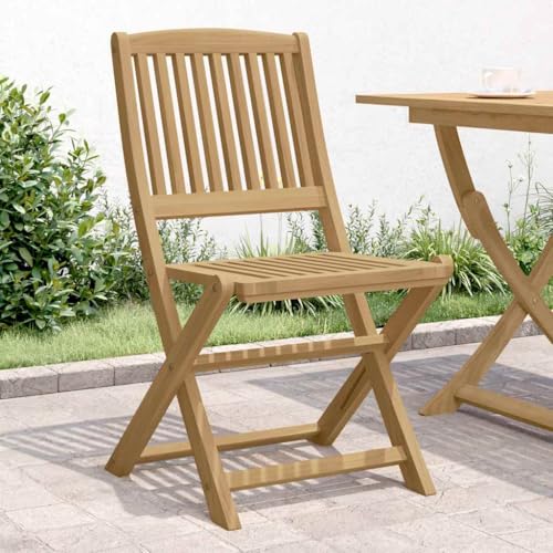 Qnhdfrt Klappbare Gartenstühle 4er Set aus Massivholz Akazie Elegantes Design Robust und Stabil 57x49x90 cm für Garten Terrasse Balkon Camping von Qnhdfrt