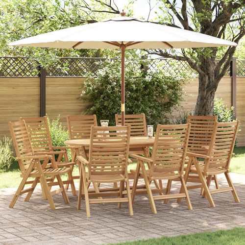 Qnhdfrt Klappbare Gartenstühle 4er Set aus Massivholz Teak Braun Rechteckig Faltbar mit Robustem Design für Garten Terrasse Balkon von Qnhdfrt