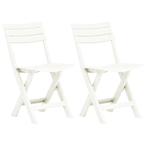 Qnhdfrt Klappbare Gartenstühle faltbar 2er Set Kunststoff Weiß Outdoor leicht für Balkon Garten Camping witterungsbeständig von Qnhdfrt
