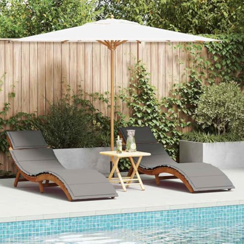 Qnhdfrt Klappbare Sonnenliege aus massivem Akazienholz Braun Wetterfeste Outdoor-Liege mit gepolsterten Kissen für Garten, Balkon und Pool Qnhdfrt Klappbare Sonnenliege aus massivem Akazienholz Braun Wetterfeste Outdoor-Liege mit gepolsterten Kissen für Garten, Balkon und Pool von Qnhdfrt