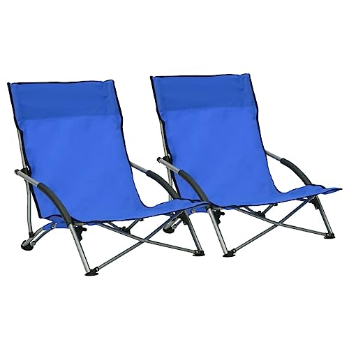 Qnhdfrt Klappbare Strandstühle 2er Set Blau Oxford-Stoff mit Stahlrahmen für Garten Camping Balkon Qnhdfrt Klappbare Strandstühle 2er Set Blau Oxford-Stoff mit Stahlrahmen für Garten Camping Balkon von Qnhdfrt