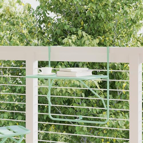 Qnhdfrt Klappbarer Balkontisch Outdoor Minzgrün 60x40 cm Aus Stahl Faltbarer Hängetisch Für Balkon Terrasse Mit Robustem Design Und Platz Für 4 Personen von Qnhdfrt