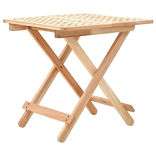 Qnhdfrt Klappbarer Beistelltisch Walnussholz Massiv 50x50x49cm Faltbarer Couchtisch Für Balkon Garten Outdoor von Qnhdfrt