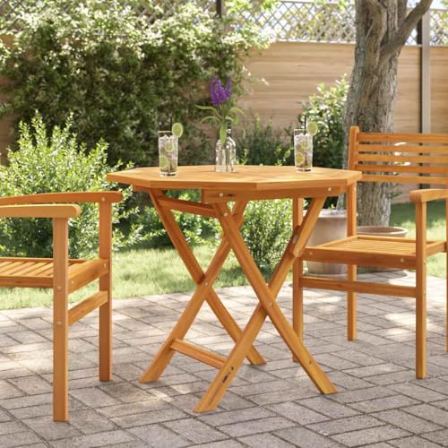 Qnhdfrt Klappbarer Gartentisch aus Teak Massivholz 85x85x76 cm Faltbarer Outdoor Tisch für Camping Picknick Garten Terrasse Balkon mit Robustem Design von Qnhdfrt