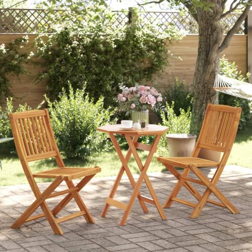 Qnhdfrt Klappbares Bistro Set aus Massivholz Akazie 60 x 60 x 75 cm Klapptisch mit 2 Klappstühlen für Garten Terrasse Balkon Qnhdfrt Klappbares Bistro Set aus Massivholz Akazie 60 x 60 x 75 cm Klapptisch mit 2 Klappstühlen für Garten Terrasse Balkon von Qnhdfrt