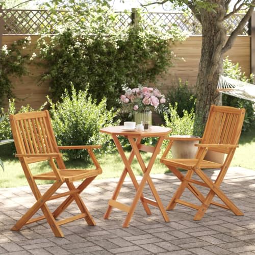 Qnhdfrt Klappbares Bistro Set aus Massivholz Akazie 60x60x75 cm Klapptisch mit 2 Klappstühlen für Garten Balkon Terrasse platzsparend und witterungsbeständig Qnhdfrt Klappbares Bistro Set aus Massivholz Akazie 60x60x75 cm Klapptisch mit 2 Klappstühlen für Garten Balkon Terrasse platzsparend und witterungsbeständig von Qnhdfrt