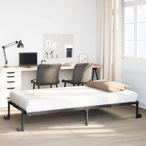 Qnhdfrt Klappbares Einzelbettgestell 90x200 cm aus Stahl mit Rollen Schwarz Modernes Stahlrahmen Design mit Lattenrost und Stauraum für Schlafzimmer Gästezimmer Küche Qnhdfrt Klappbares Einzelbettgestell 90x200 cm aus Stahl mit Rollen Schwarz Modernes Stahlrahmen Design mit Lattenrost und Stauraum für Schlafzimmer Gästezimmer Küche von Qnhdfrt