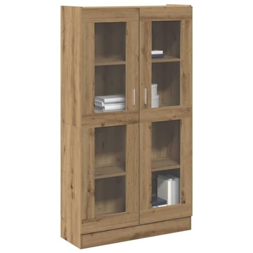 Qnhdfrt Klassisches Highboard Artisan-Eiche aus Holzwerkstoff Schmaler Hochschrank 82,5x30,5x150 cm mit Griffen und viel Stauraum für Wohnzimmer Organisation von Qnhdfrt