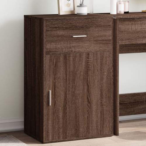 Qnhdfrt Kleiner Beistellschrank Braun Eichen-Optik Organizer mit Stauraum 56,5x39x90 cm Holzwerkstoff für Wohnzimmer Balkon oder Küche Qnhdfrt Kleiner Beistellschrank Braun Eichen-Optik Organizer mit Stauraum 56,5x39x90 cm Holzwerkstoff für Wohnzimmer Balkon oder Küche von Qnhdfrt