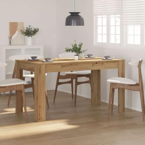 Qnhdfrt Kleiner Esstisch Artisan-Eiche Holzwerkstoff 140x74,5x76 cm für Küche und Esszimmer mit Robuster Tischplatte Klaren Linien und Pflegeleicht von Qnhdfrt