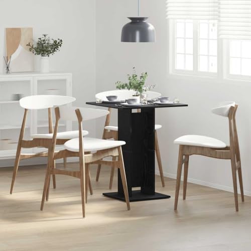 Qnhdfrt Kleiner Esstisch Schwarze Eiche 60x60x75 cm aus Holzwerkstoff Modernes Design Robust und Plätsparend für Küche Balkon Camping und Esszimmer von Qnhdfrt