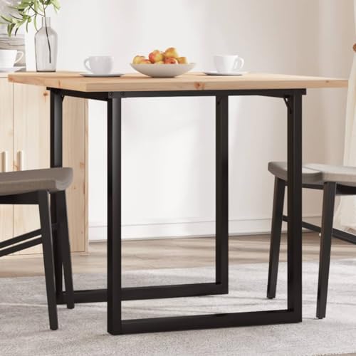 Qnhdfrt Kleiner Esstisch aus Massivholz Kiefer mit Stahl O-Gestell 80x80x75,5 cm Robust und Langlebig für Küche Balkon Garten Camping von Qnhdfrt