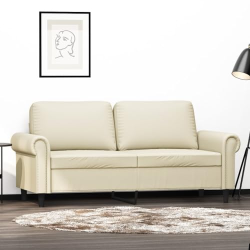 Qnhdfrt Kleines 2-Sitzer Sofa Creme Kunstleder 140 cm Modern Robust Bequem mit Metallgestell für Wohnzimmer Balkon oder Esszimmer Qnhdfrt Kleines 2-Sitzer Sofa Creme Kunstleder 140 cm Modern Robust Bequem mit Metallgestell für Wohnzimmer Balkon oder Esszimmer von Qnhdfrt